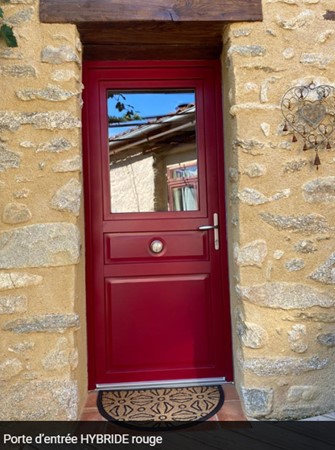 Nos réalisations porte d entrée alu rouge villerville