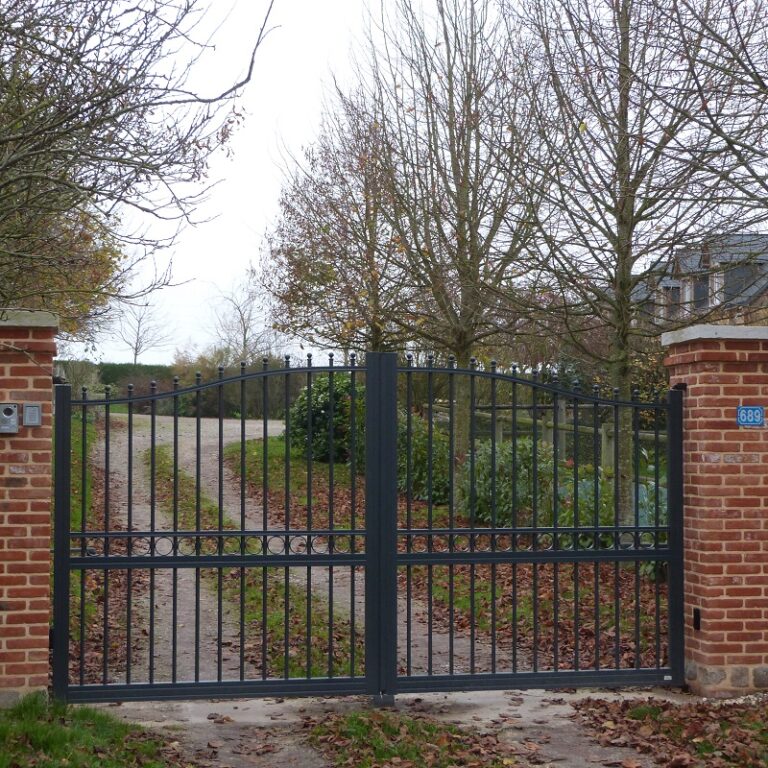 Nos réalisations solutions habitat normandie portail aluminium authentique opale gris 2900